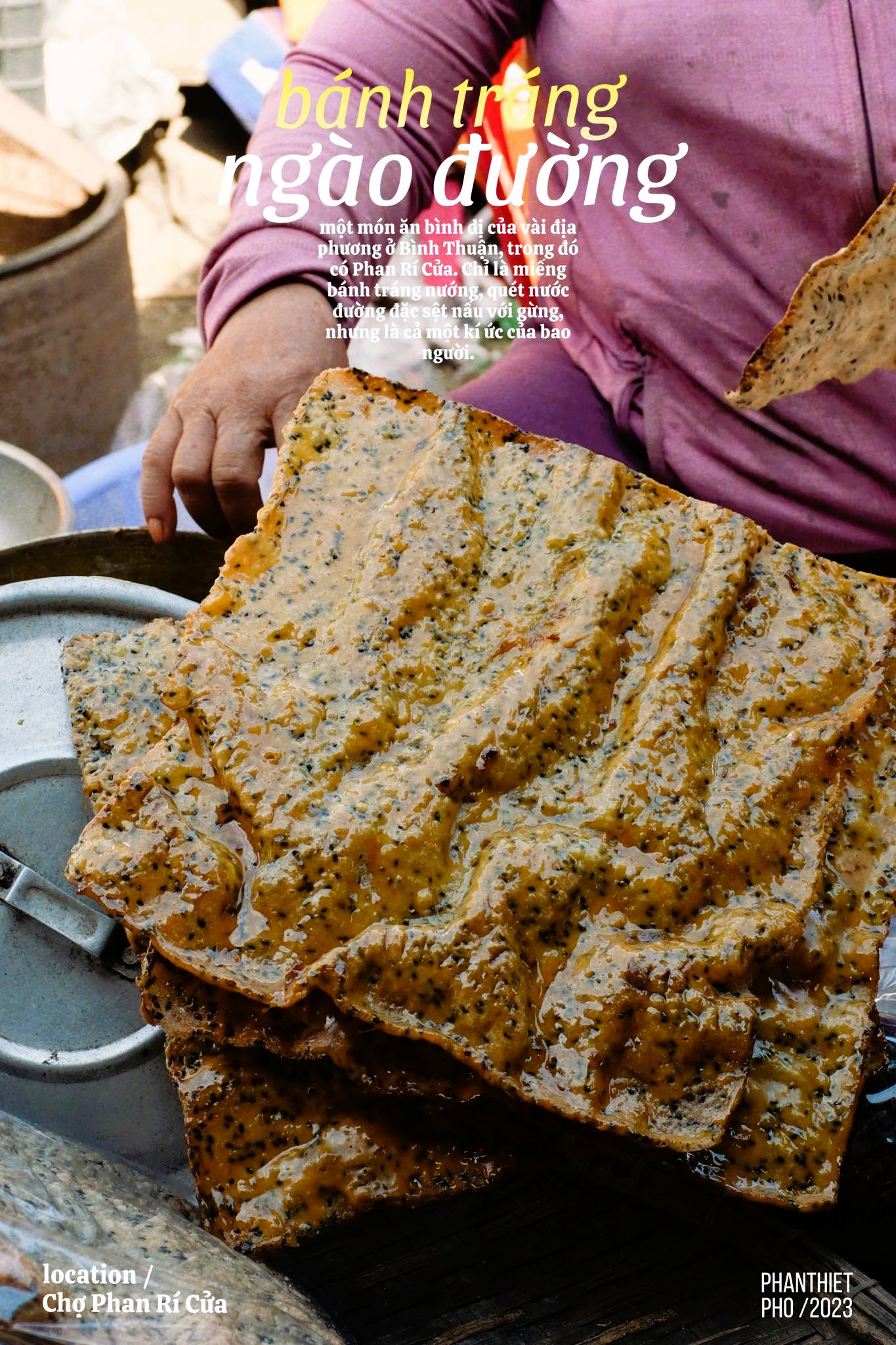 Bánh tráng ngào đường Phan Thiết - món ăn vặt tuổi thơ giản dị