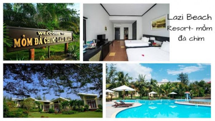 Bể bơi lớn tại Lazi Beach Resort, một trong những resort gần Cam Bình mang phong cách sang trọng