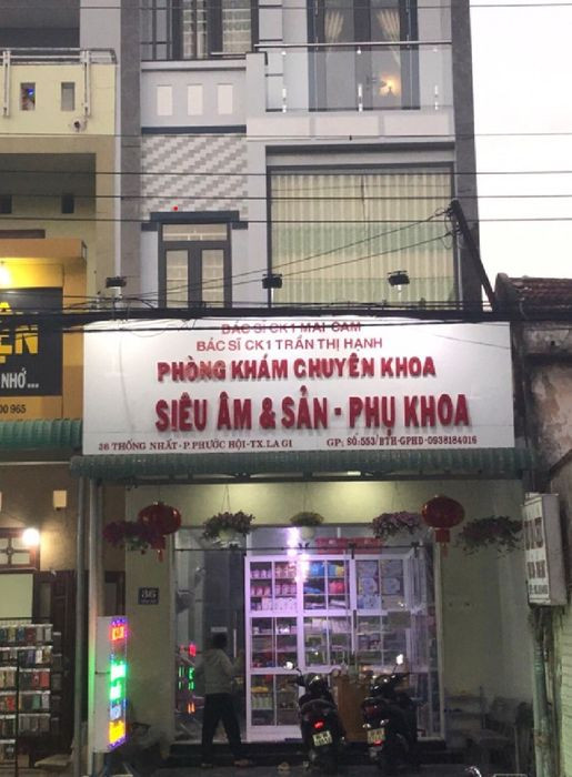 Biển hiệu Phòng Khám Sản Phụ Khoa &amp; Siêu Âm BS. CKI. Trần Thị Hạnh tại Hàm Tân Bình Thuận