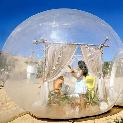 Lều bong bóng trong khu The Happy Ride Glamping tại đồi cát Hòn Rơm