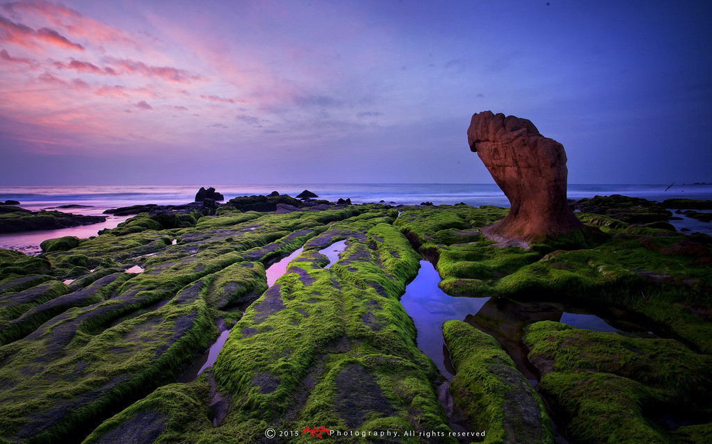 Phong cảnh đường đi đến bãi đá 7 màu Cổ Thạch