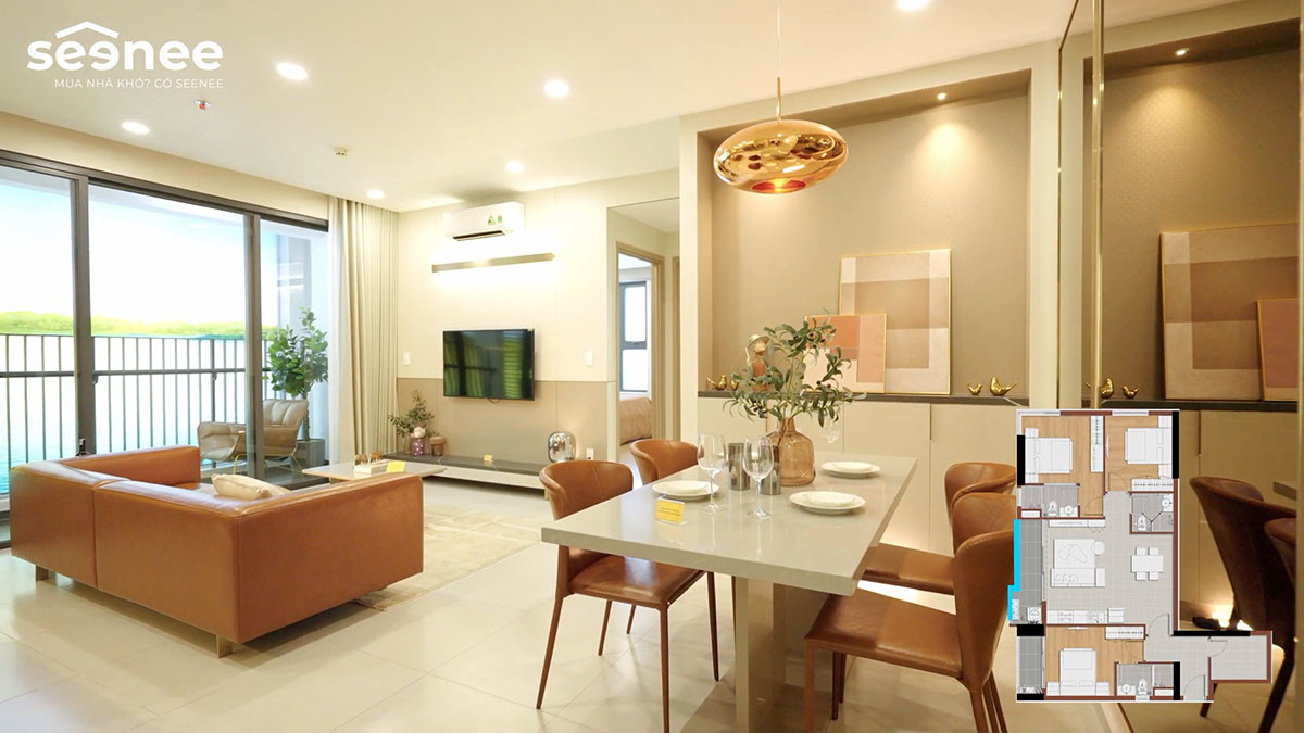 Thiết kế khu vực phòng khách và bếp căn hộ MT Eastmark City