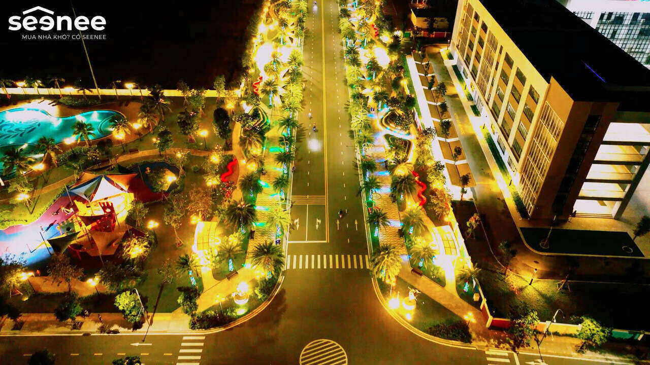 Vẻ đẹp lung linh về đêm của Vinhomes Grand Park nhìn từ trên cao