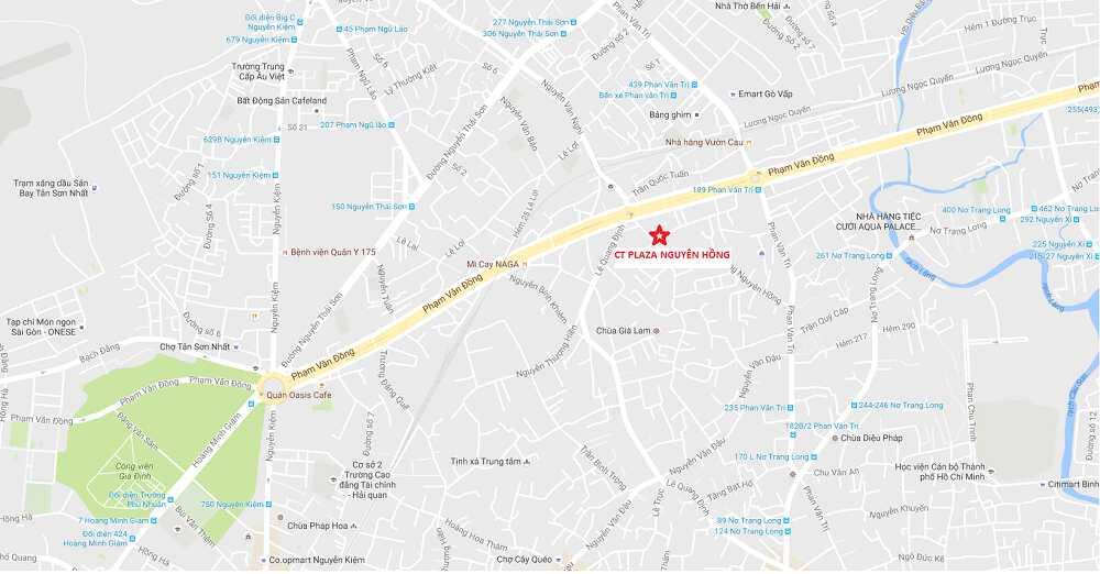 Bản đồ vị trí chiến lược của dự án căn hộ Nguyên Hồng CT Plaza Quận Gò Vấp