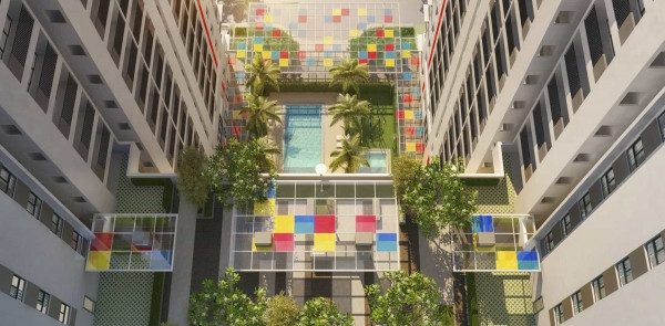 Không gian công viên xanh mát trong nội khu Hausneo