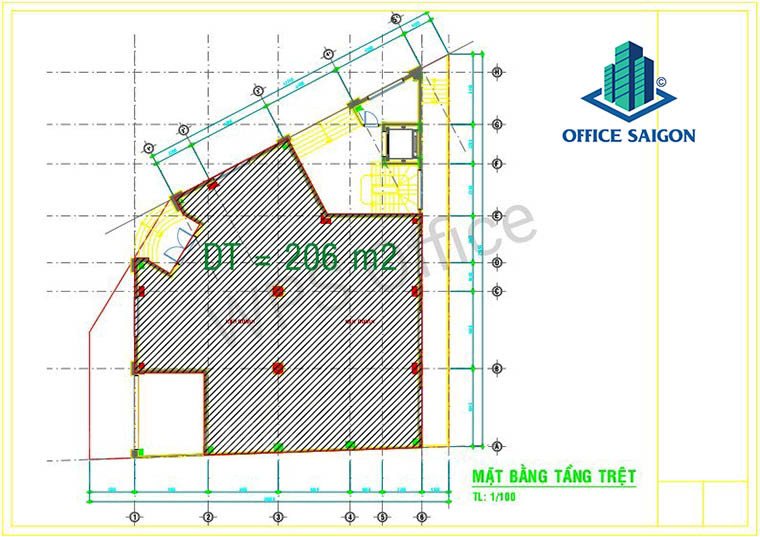 Mặt bằng tầng trệt của An Phú Building