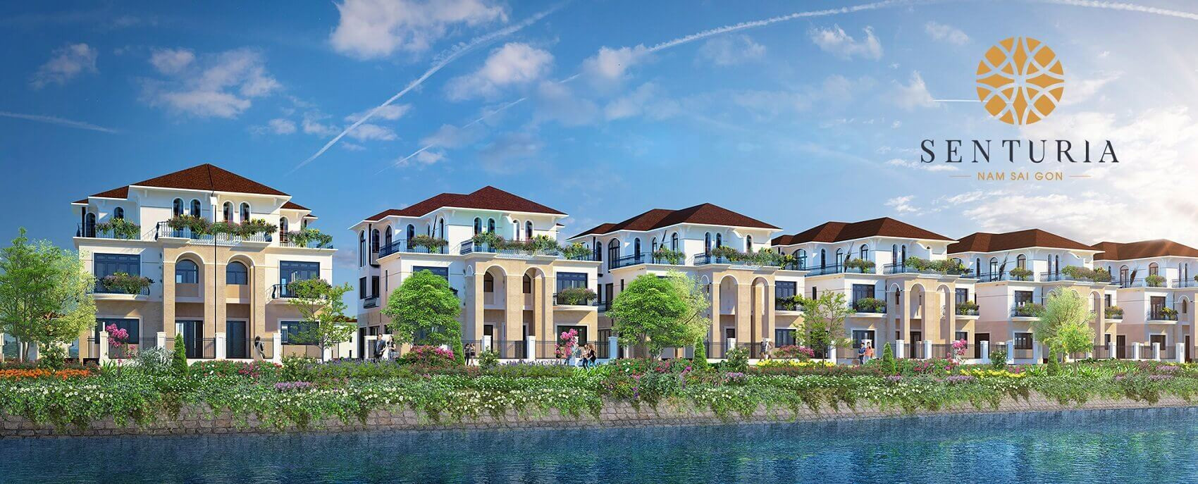 Phối cảnh biệt thự ven sông tại Senturia Nam Sài Gòn