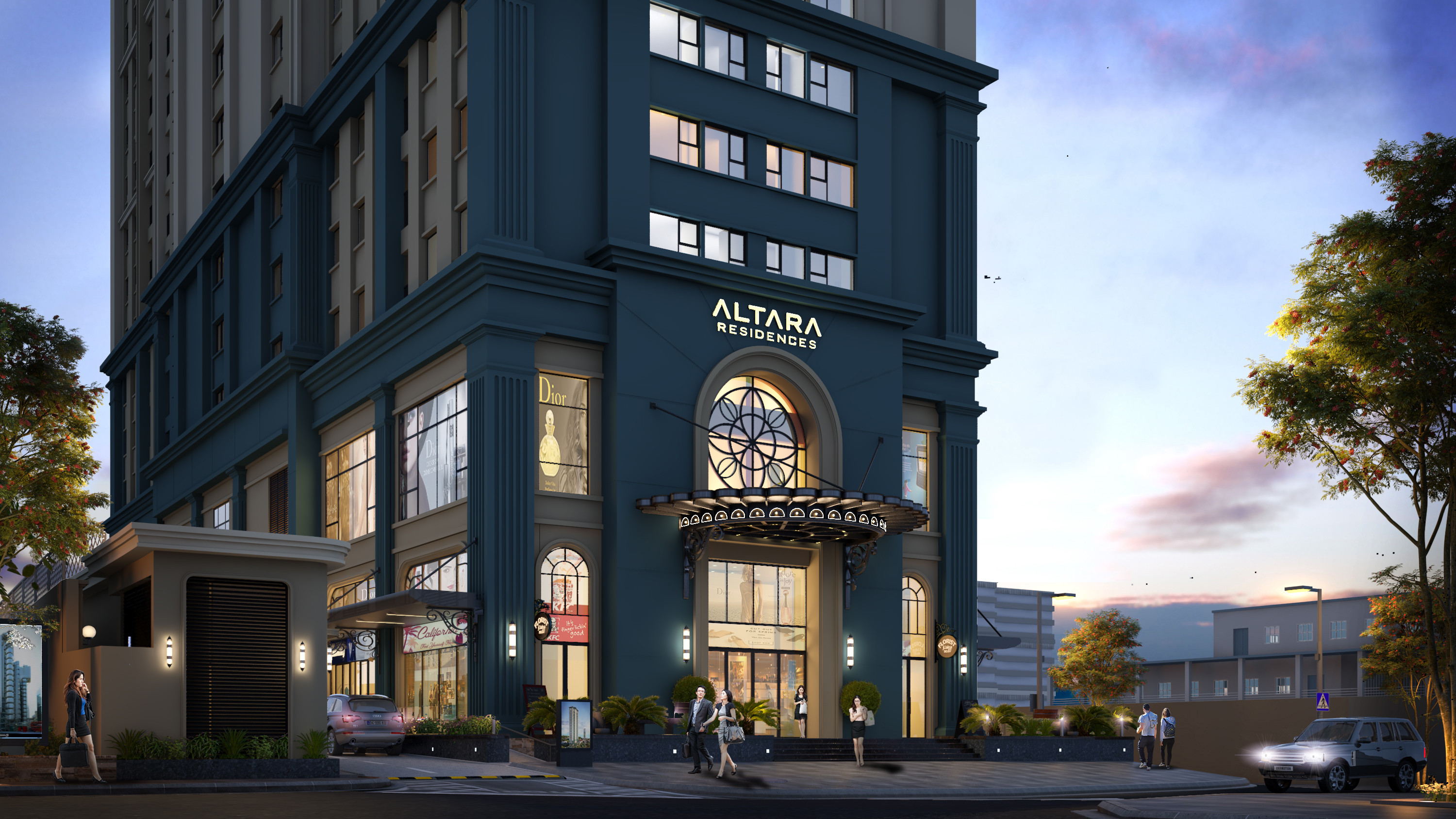 Phối cảnh mặt tiền sang trọng của dự án Altara Residences.