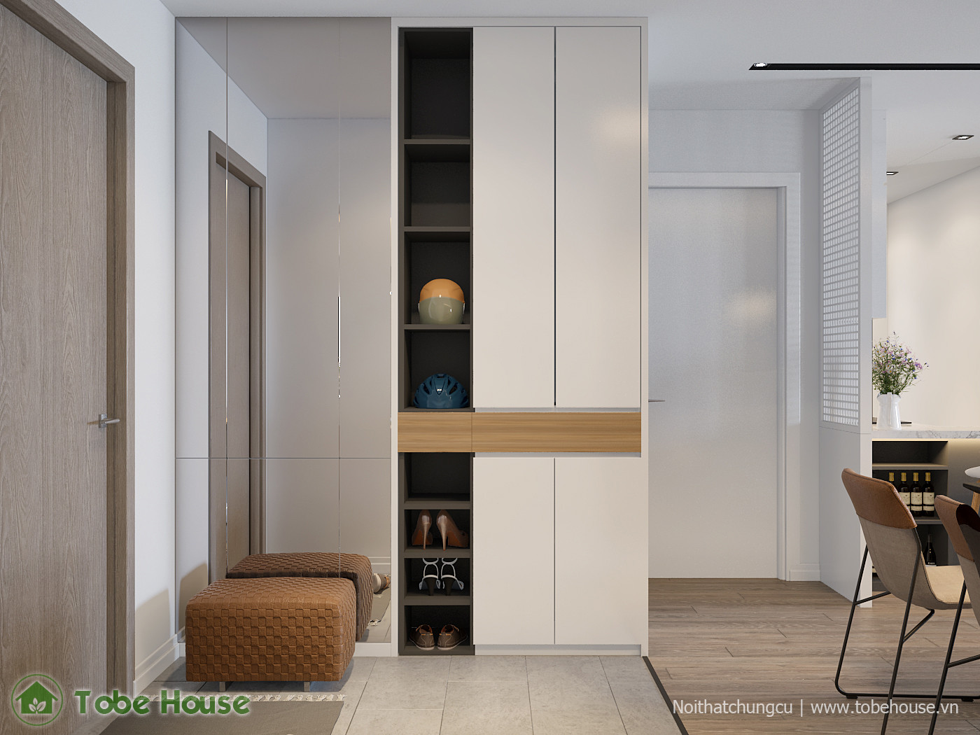 Thiết kế sảnh vào căn hộ Hope Residence hiện đại