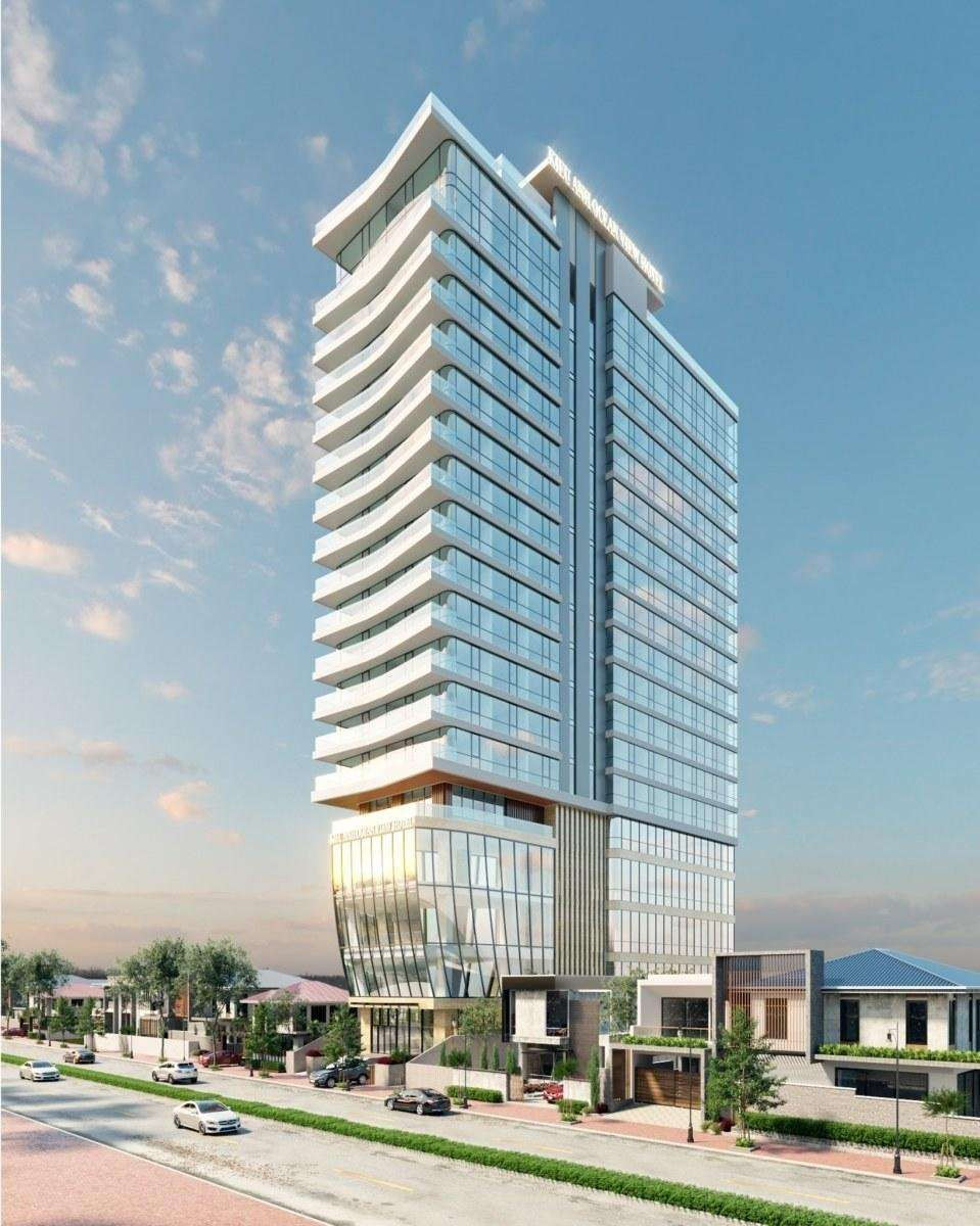 Toàn cảnh Premier Pearl Hotel Vung Tau với kiến trúc hiện đại hướng biển