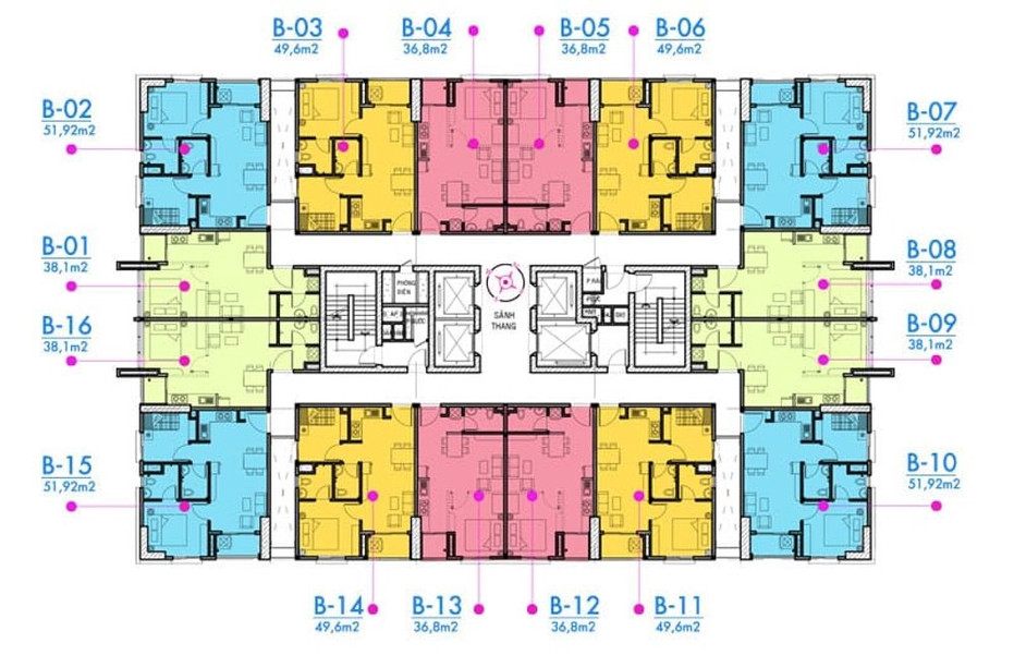 An Lạc Plaza Bình Tân Mặt bằng tổng thể các tầng