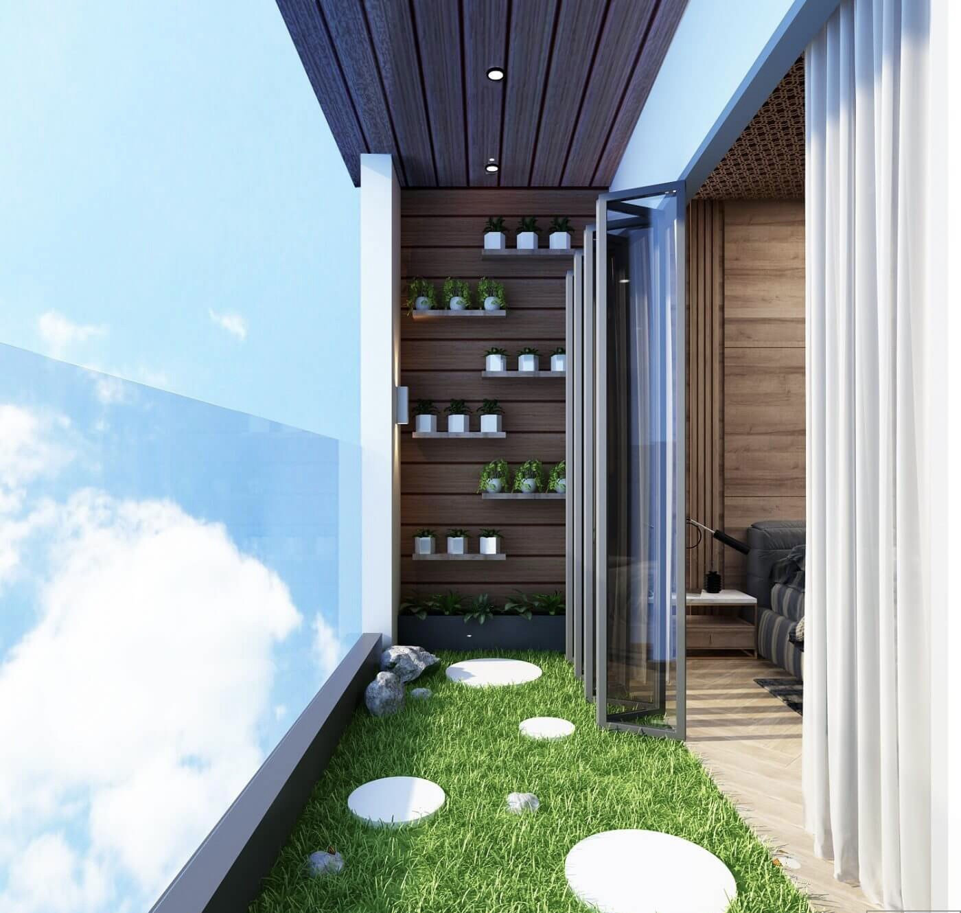 Ban công biệt thự Khu dân cư Mỹ Thái 1 với thiết kế tinh tế