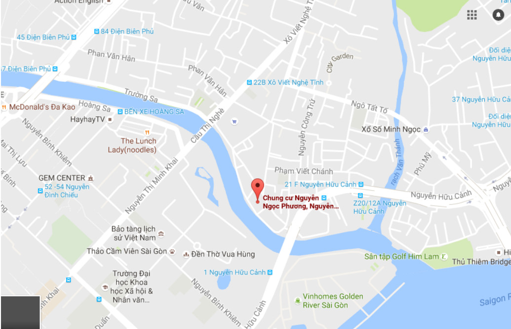 Bản đồ chỉ dẫn vị trí chính xác của căn hộ chung cư Nguyễn Ngọc Phương
