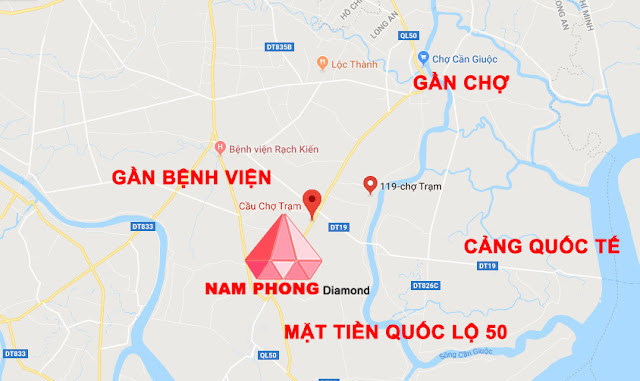 Bản đồ liên kết vùng tiện ích xung quanh Khu Đô Thị Nam Phong Diamond City