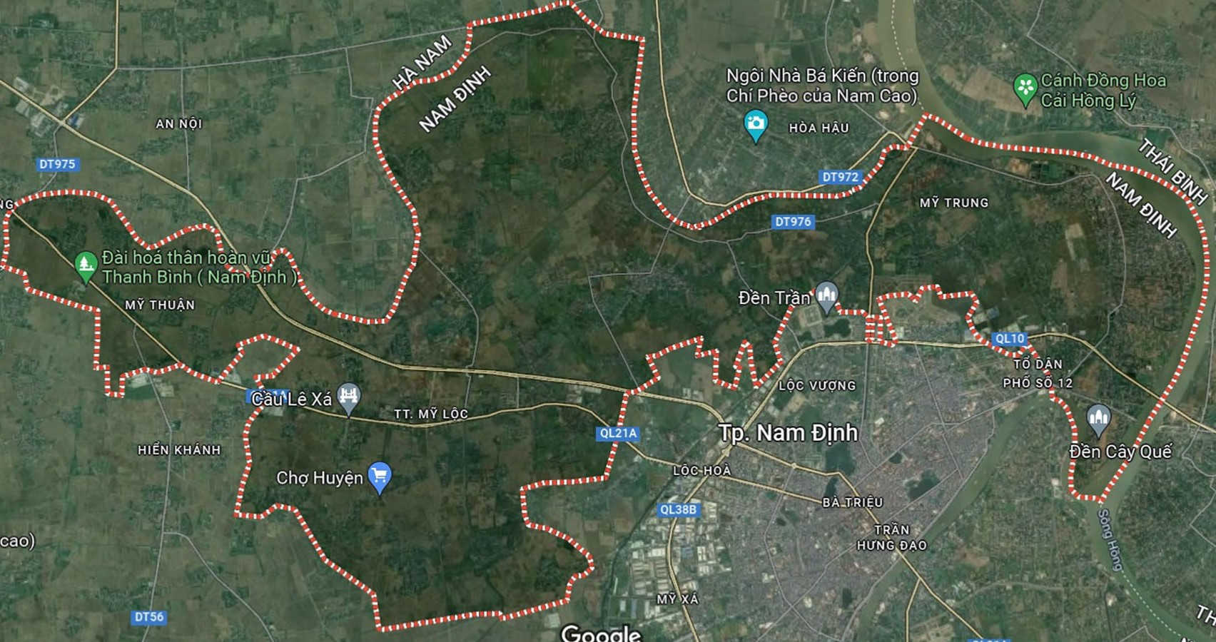 Bản đồ quy hoạch huyện Mỹ Lộc sáp nhập vào thành phố Nam Định