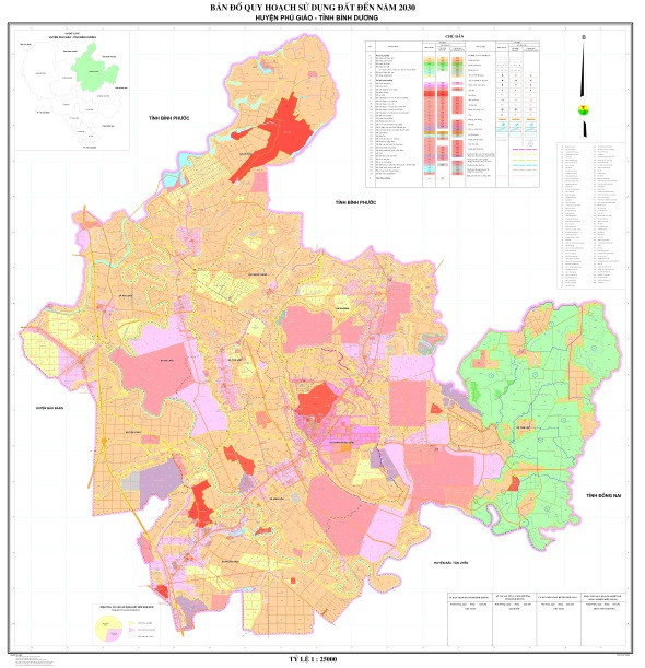 Bản đồ quy hoạch sử dụng đất và các khu công nghiệp tại Phú Giáo