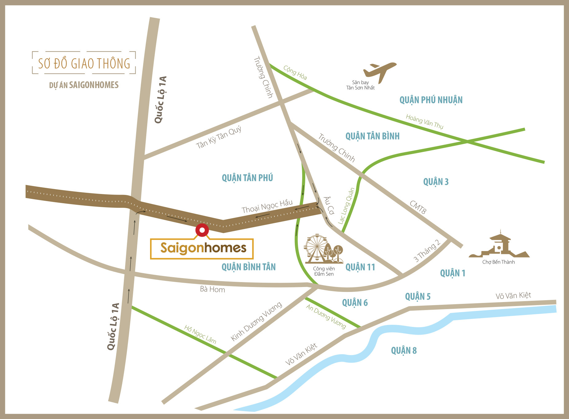 Bản đồ vị trí căn hộ Saigon Homes Quận Bình Tân