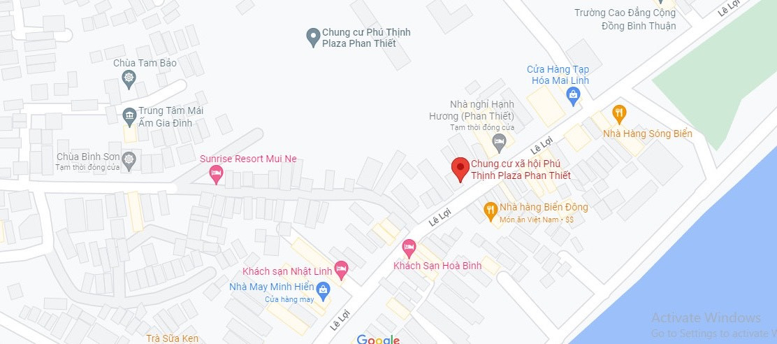 Bản đồ vị trí chiến lược của Căn hộ Phú Thịnh Plaza Hàm Thuận Bắc