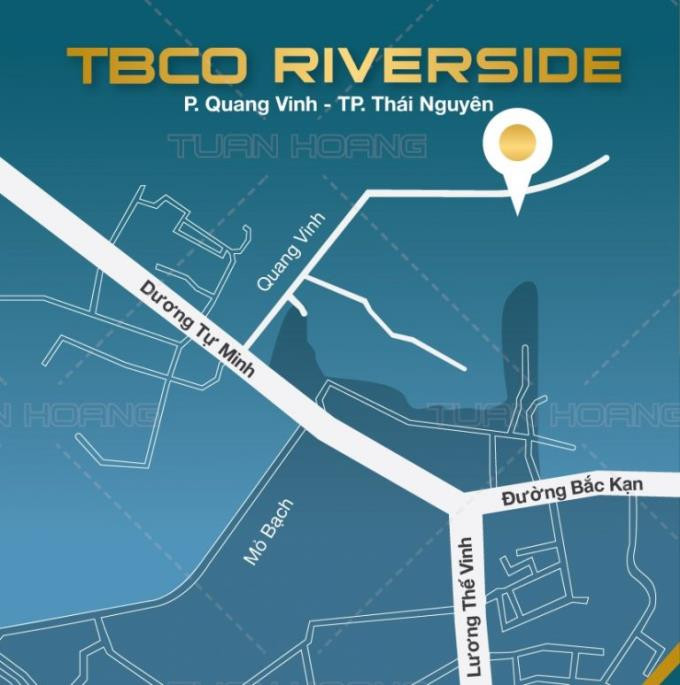 Bản đồ vị trí chiến lược của Khu đô thị TBCO Riverside tại Thái Nguyên