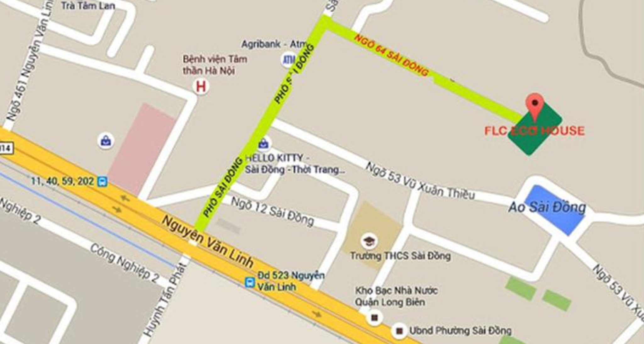 Bản đồ vị trí chiến lược của khu liền kề FLC Eco House