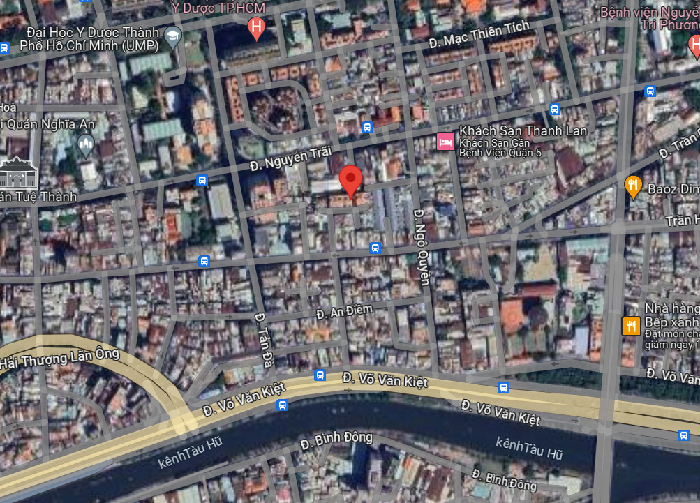 Bản đồ vị trí chung cư Á Châu tại trung tâm đường Trần Hưng Đạo