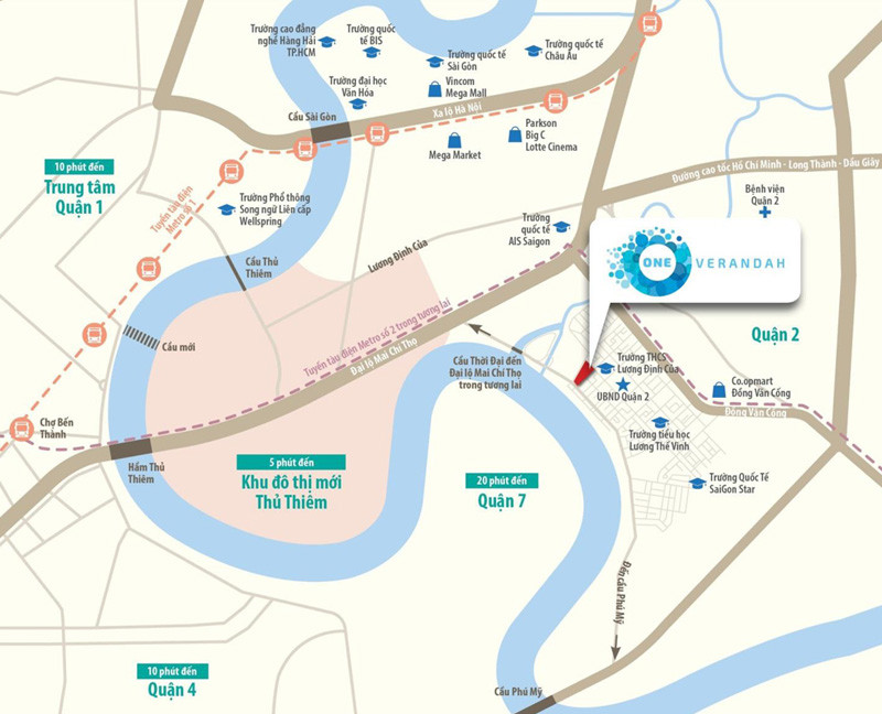 Bản đồ vị trí đắc địa của dự án căn hộ One Verandah