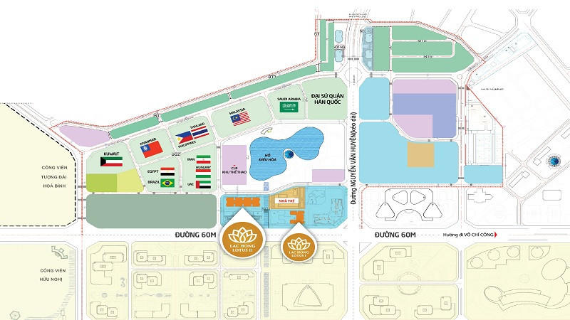 Bản đồ vị trí đắc địa của dự án Lạc Hồng Lotus N01-T5 tại Bắc Từ Liêm