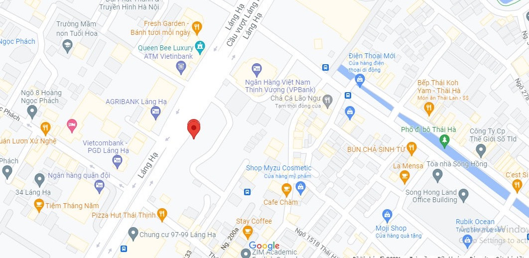 Bản đồ vị trí dự án Green Diamond Láng Hạ tại trung tâm Đống Đa