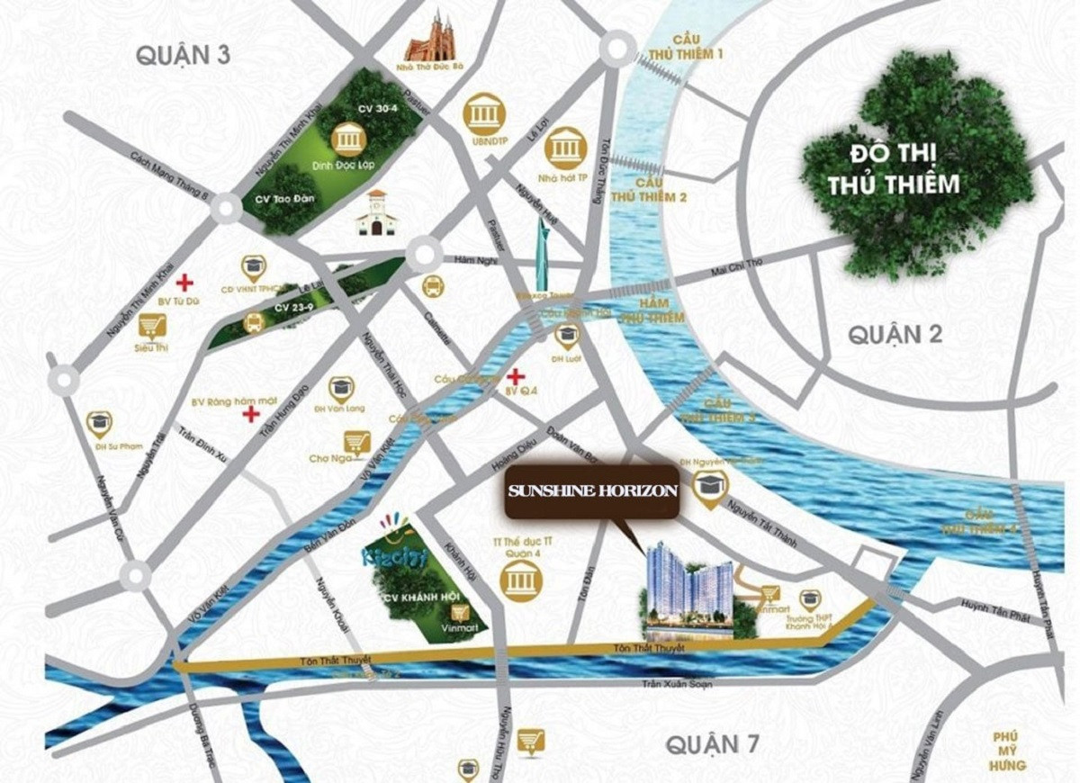 Bản đồ vị trí dự án Sunshine Horizon Quận 4