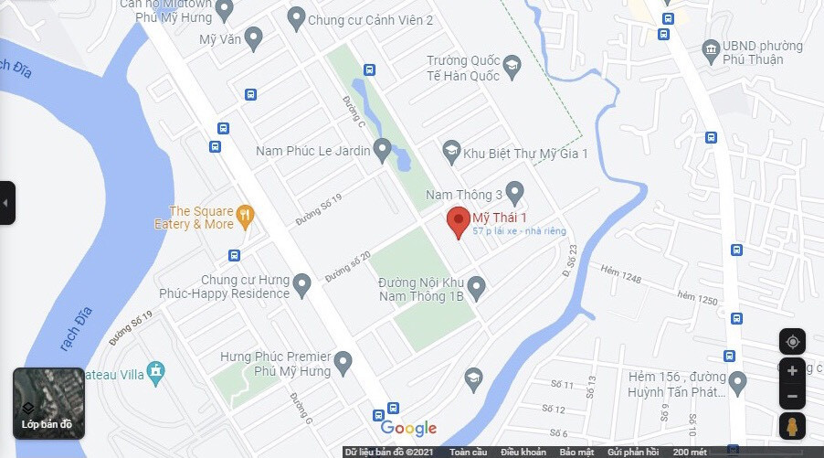Bản đồ vị trí Khu dân cư Mỹ Thái 1 tại Quận 7