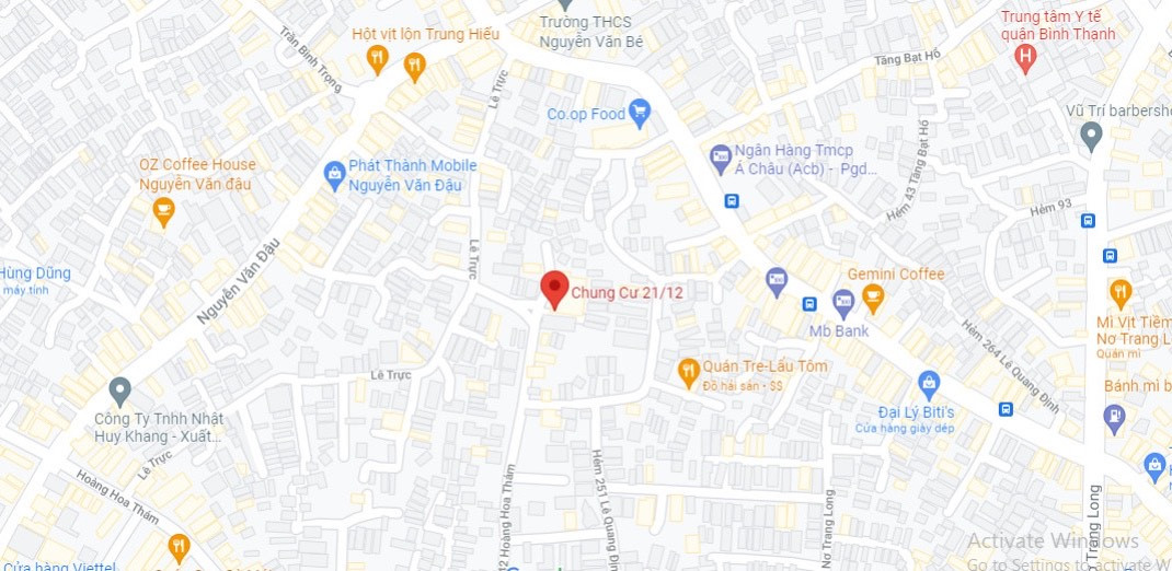 Bản đồ vị trí khu vực Quận Bình Thạnh và các tiện ích