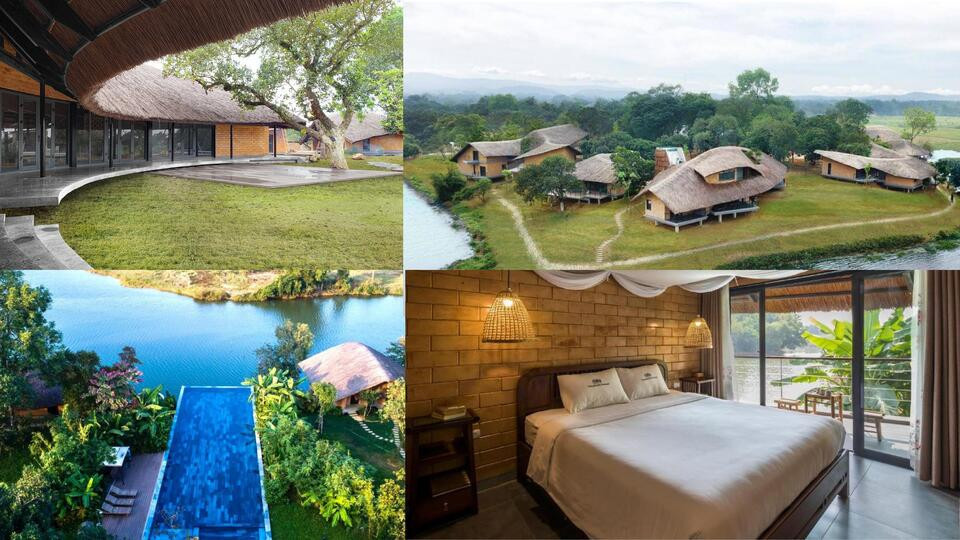 Cảnh quan bên ngoài của Khu xóm nhỏ tại Thảo Viên Resort xanh mát