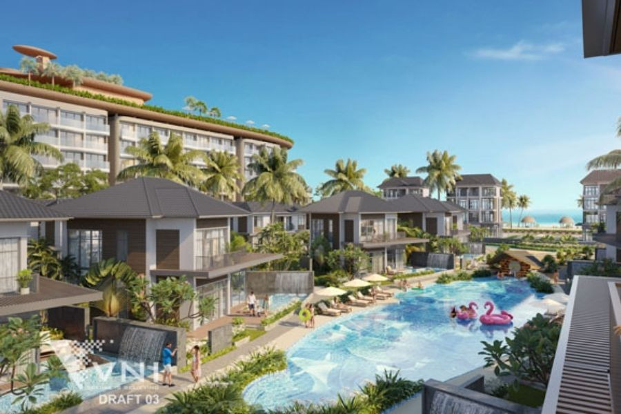 Cảnh quan tiện ích nội khu của khu nghỉ dưỡng L'Aurora Phú Yên