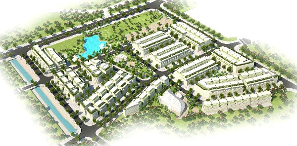 Cảnh quan tổng thể khu đô thị The Eden Rose nhìn từ trên cao