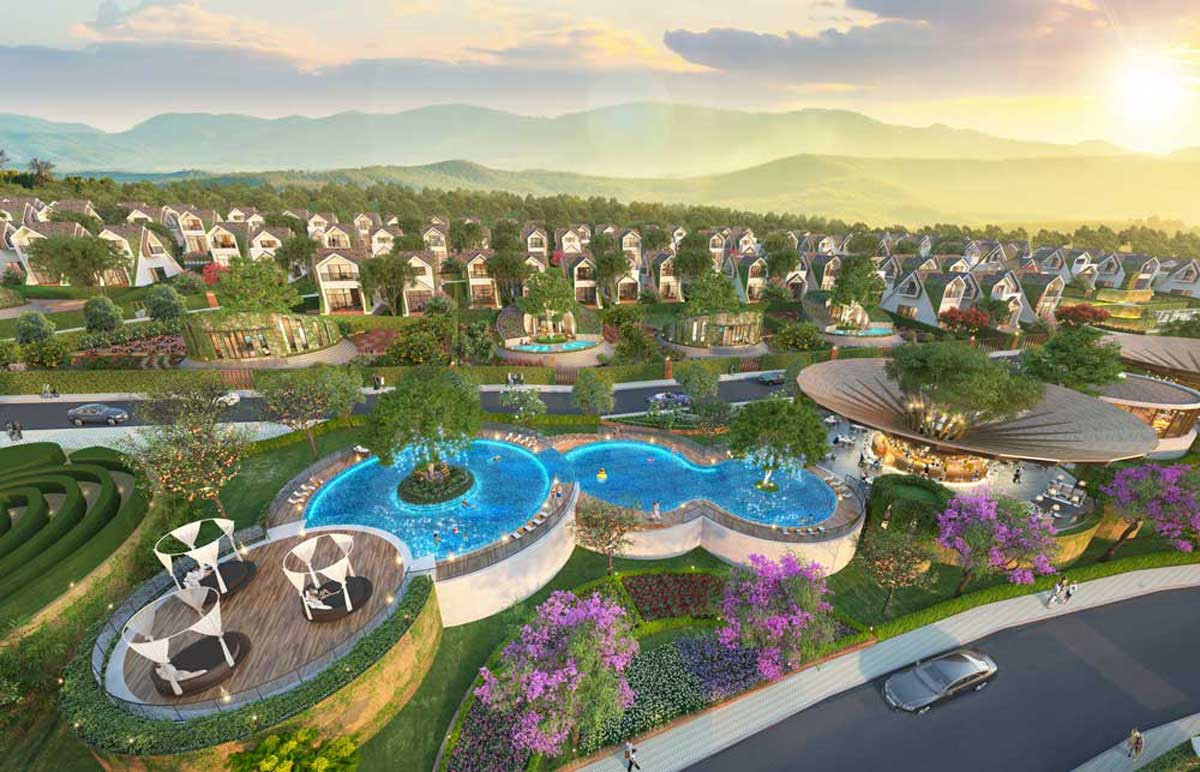 Cảnh sắc trong lành tại làng sinh thái