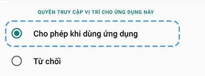 Cho phép ứng dụng Guland truy cập vị trí trên Android