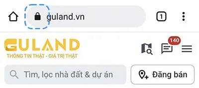Chọn biểu tượng ổ khóa trên thanh địa chỉ Chrome Android