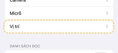 Chọn mục Vị trí trong Safari để thiết lập quyền truy cập