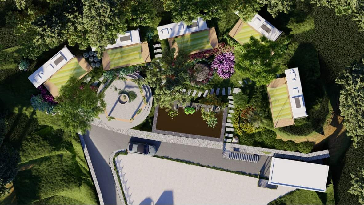 Con đường nội khu dự án Country Dream Bảo Lộc được phủ xanh