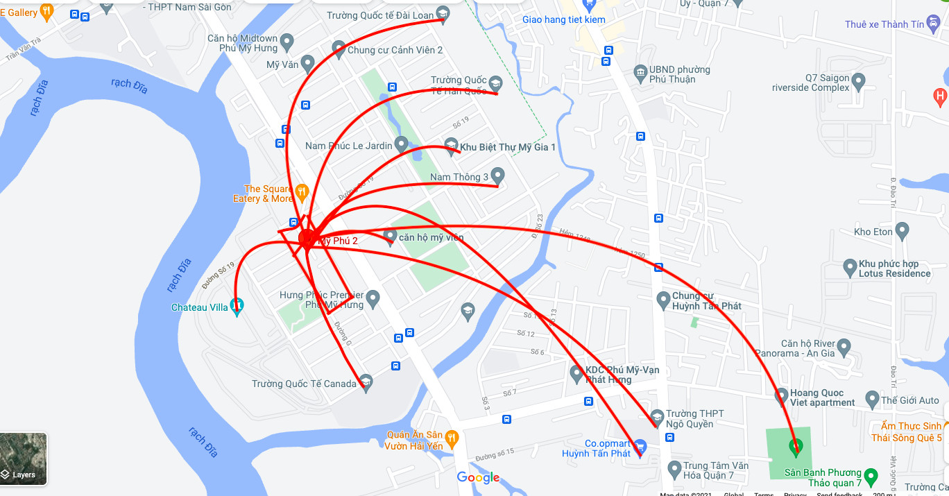 Hệ thống tiện ích ngoại khu đa dạng gần Mỹ Phú 2