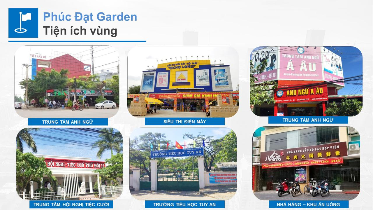Hệ thống tiện ích ngoại khu phong phú của dự án Phúc Đạt Garden