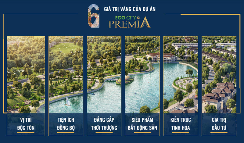 Infographic về sáu giá trị nổi bật của dự án Eco City Premia Buôn Ma Thuột