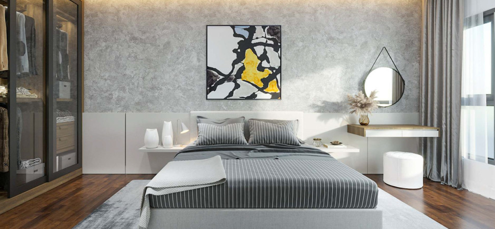 Không gian phòng ngủ hiện đại và tiện nghi tại C Sky View