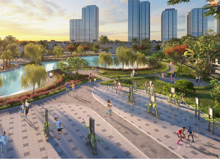 Không gian sống xanh và tiện ích cảnh quan tại An Lạc Green Symphony