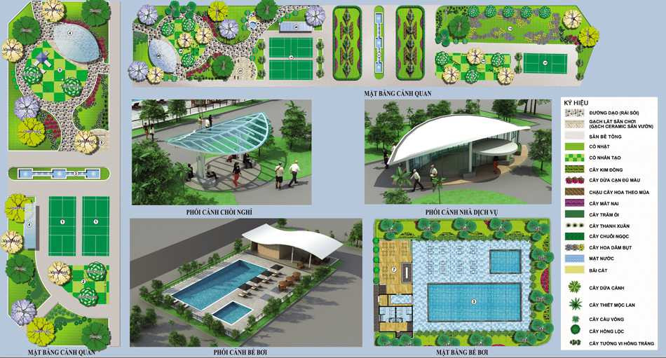 Không gian xanh mát và cảnh quan thiên nhiên tại dự án Mê Linh Vista City