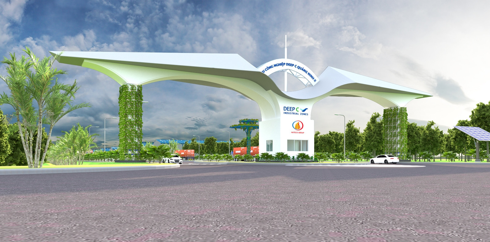 Khu công nghiệp DEEP C Quảng Ninh nhìn từ trên cao, tầm nhìn bao quát