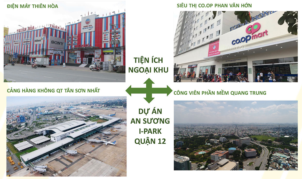 Khu vực trung tâm thương mại lớn gần I-Park An Sương