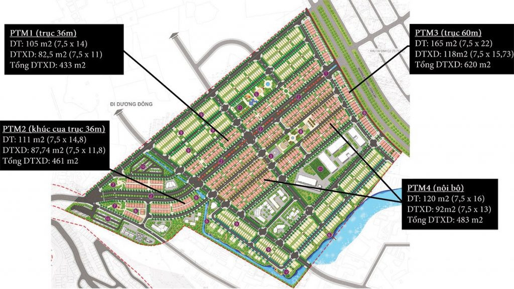 Mặt bằng chi tiết phân khu shophouse Sun Grand City New An Thới