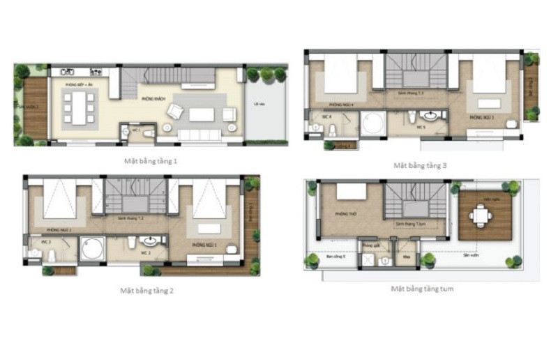 Mặt bằng chi tiết thiết kế nhà liền kề The Eden Rose