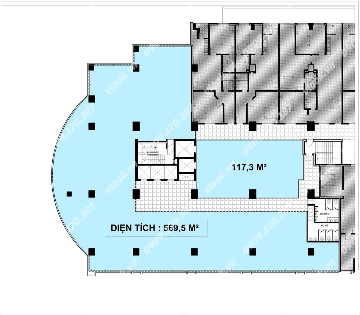 Mặt bằng điển hình của dự án căn hộ Hoàng Diệu H2